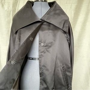 Lafayette 148 New York black rayon/silk cape-style jacket, size M